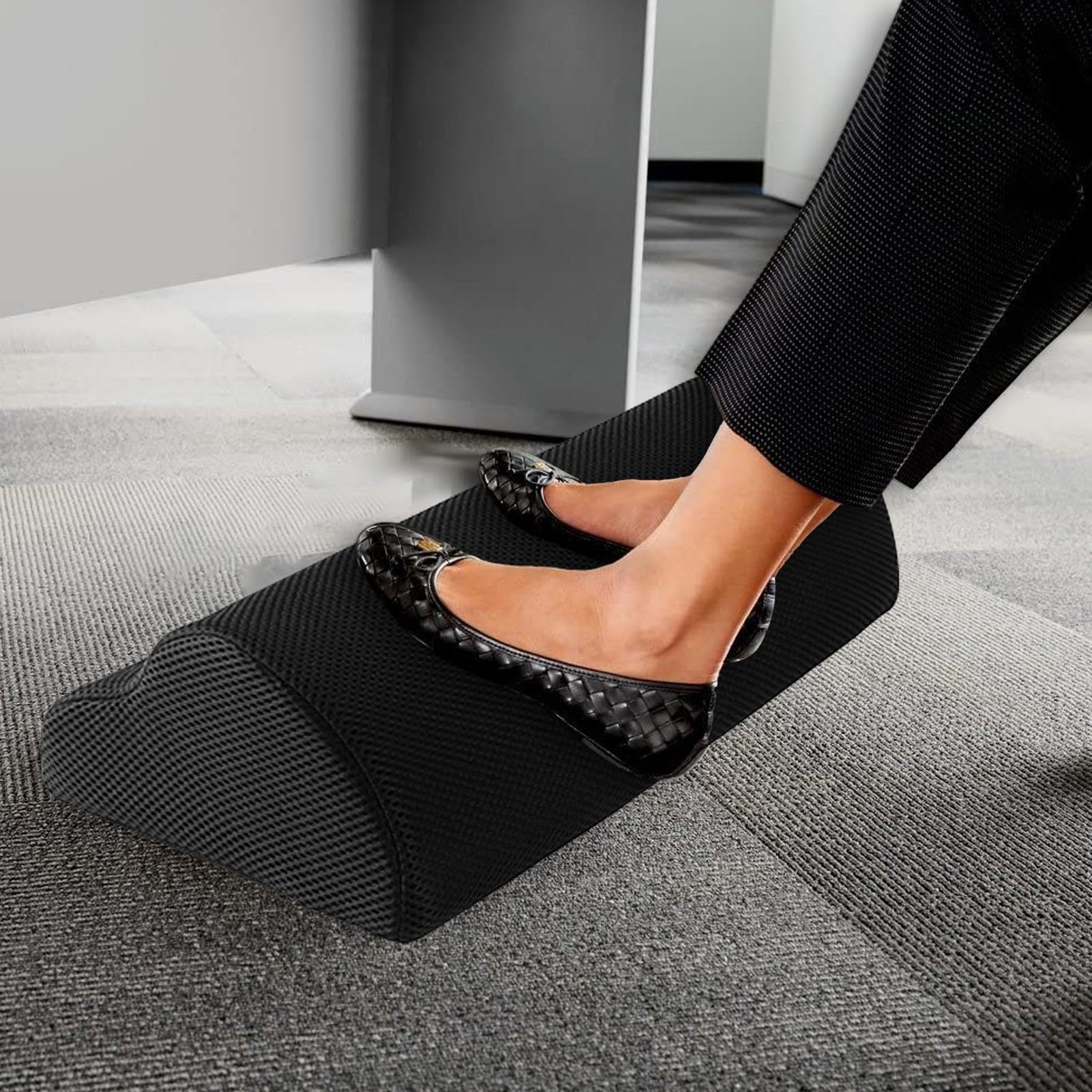 Poggiapiedi ergonomico, comodo poggiapiedi da scrivania da ufficio | cuscino di supporto per gambe in memory foam con supporto morbido e design antipressione, poggiapiedi regolabile per una migl