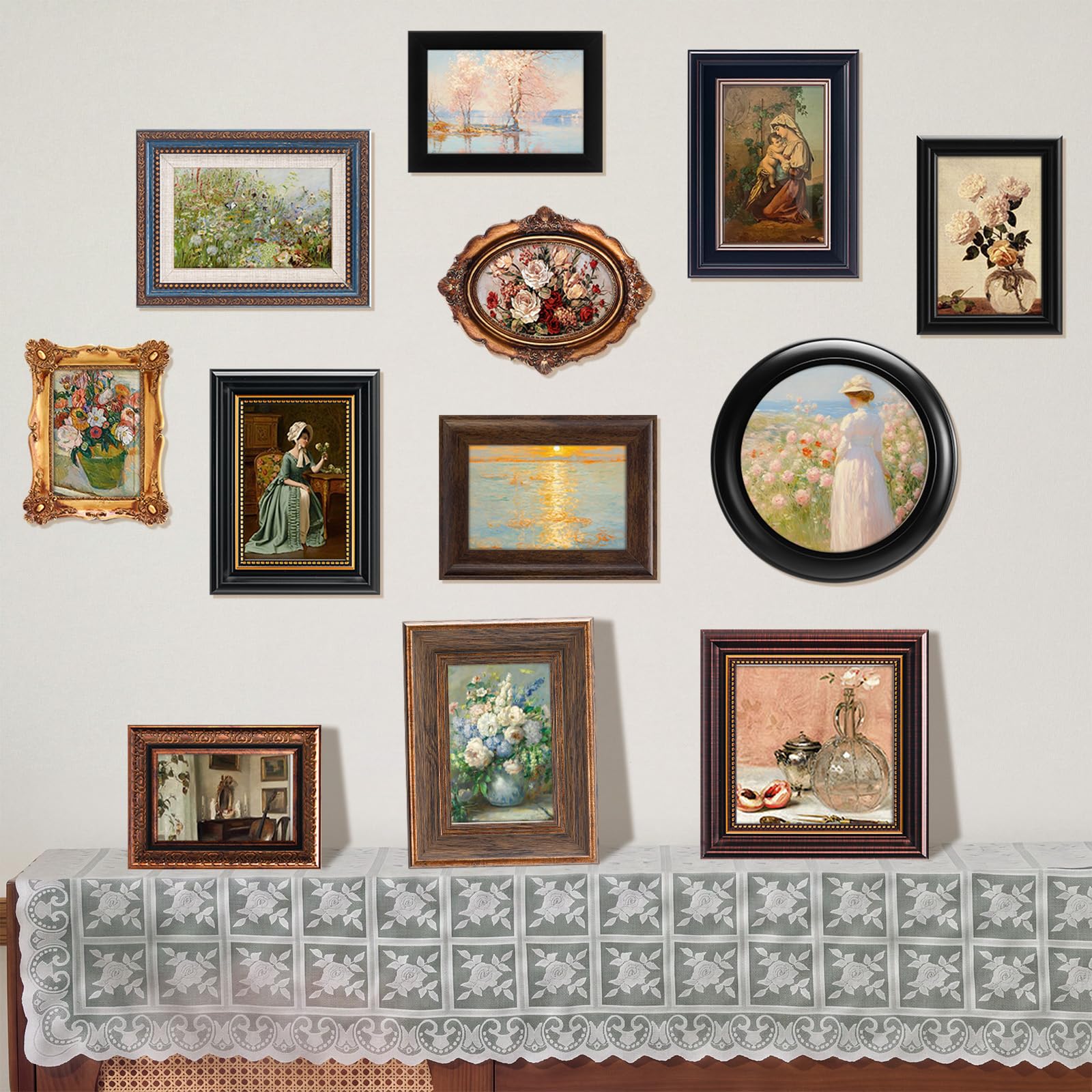 アンティーク フォトフレームセット 12個 Amazon.com: Pinkunn 12 Pcs Vintage Picture Frames for Wall and