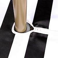 Vista 5 de Stripe Outdoor Tablecloth Water Resistant Polyester Fabric Table Cover with Zipper Umbrella Hole for Garden Patio Tabletop 60Inch Round,Black