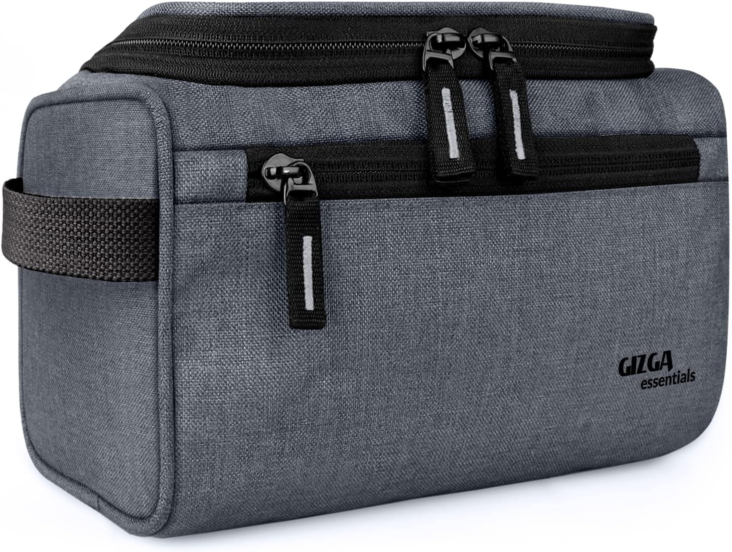 Gizga Essentials Travel Toiletry Bag for Men & Women| Hanging Toiletry Organizer Case/Pouch with Handle, Travel Kit Multi-Utility Pouch, for Shaving, Makeup, Cosmetics, Toiletries (Light Grey)