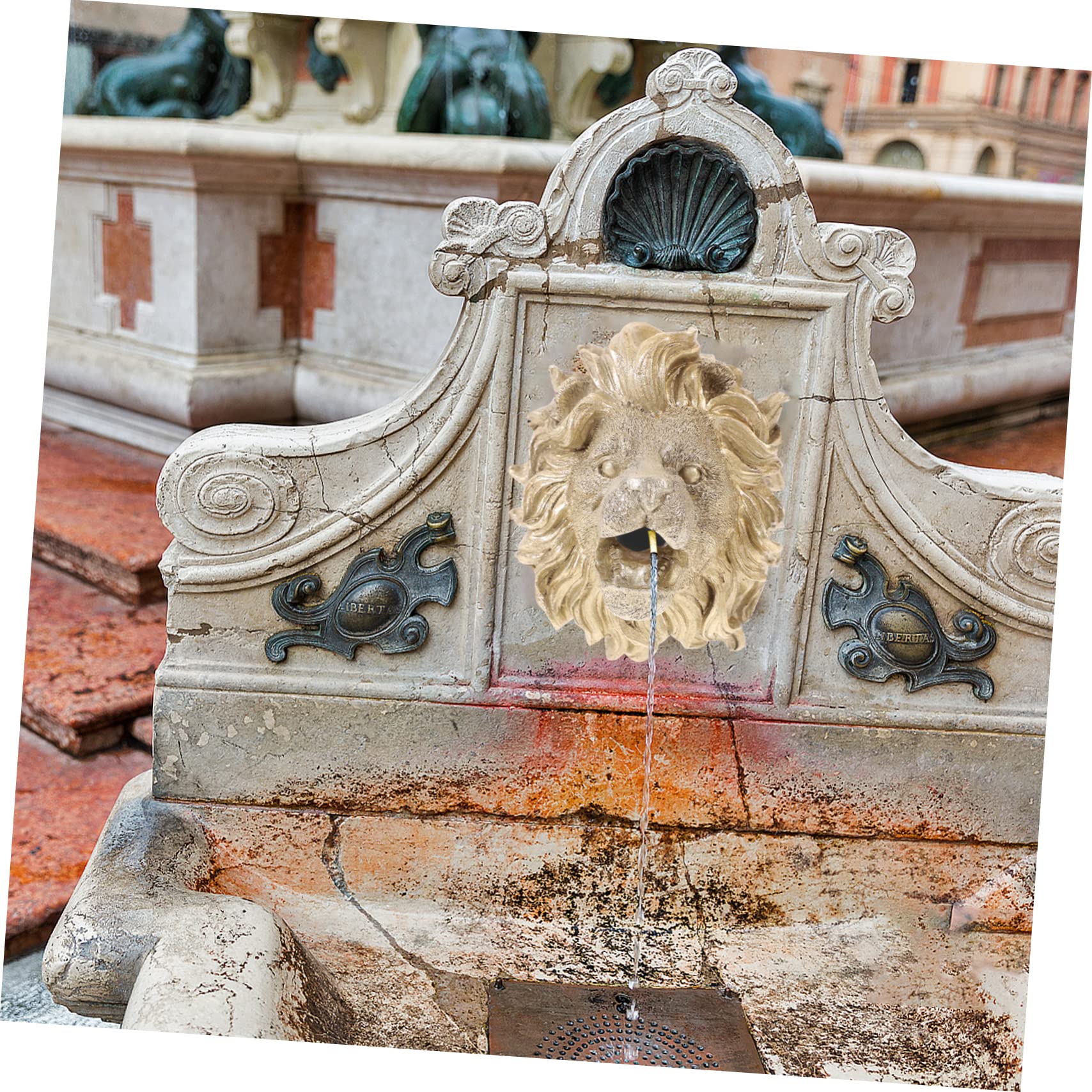 FUNOMOCYA Lion Head Nozzle for Fountain Resin Pond Sprayer Garden Watering Outdoor Pool Decor Pond Fountain Decor