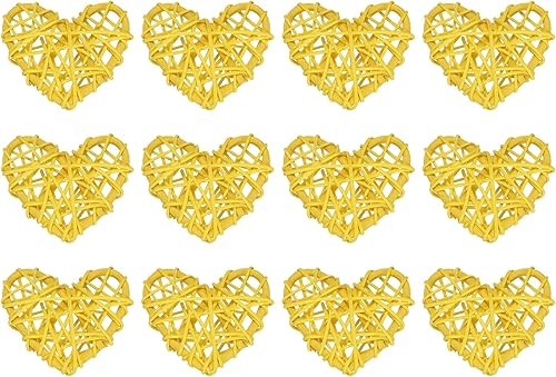MECCANIXITY 20 piezas de jarrón de ratán en forma de corazón, relleno de ratán natural para decoración del día de San Valentín, boda, decoración del