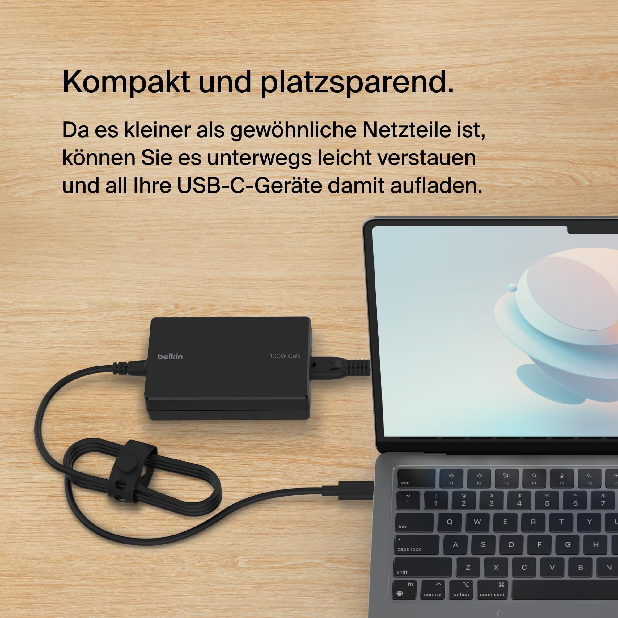 Belkin Connect 100-W USB-C-Core-GaN-Netzteil, Schnelllade-Adapter, universelle Kompatibilität mit USB-C, 100W Power Delivery, Kabels mit UK/EU Stecker, zum Gamen, für MacBook, PC-Laptops, Chromebook