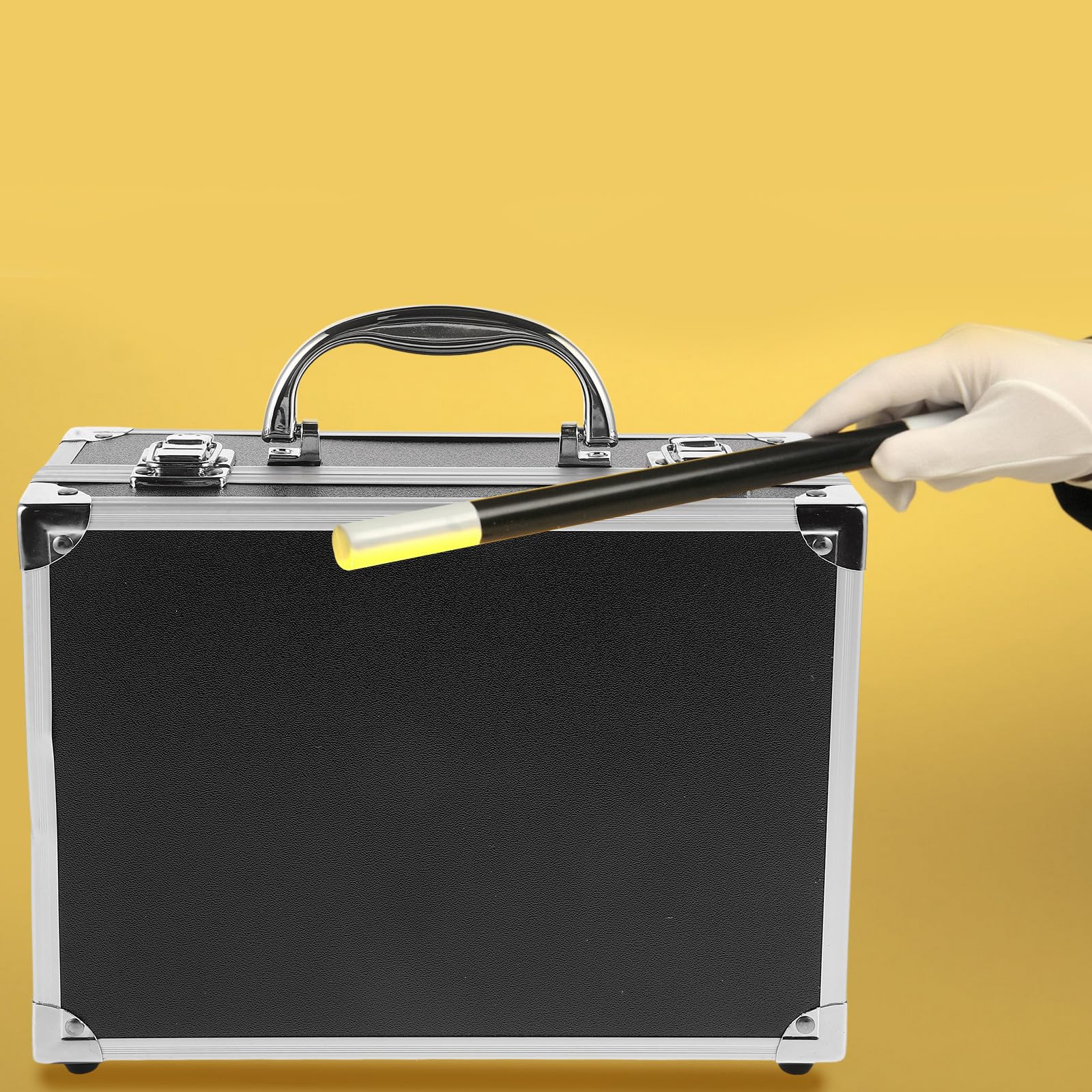 Toddmomy Caja de Herramientas Grande Negra, Organizador Portátil de Plástico Resistente Intemperie Asa Ergonómica para Almacenamiento y Transporte de Accesorios de Mago y Herramientas