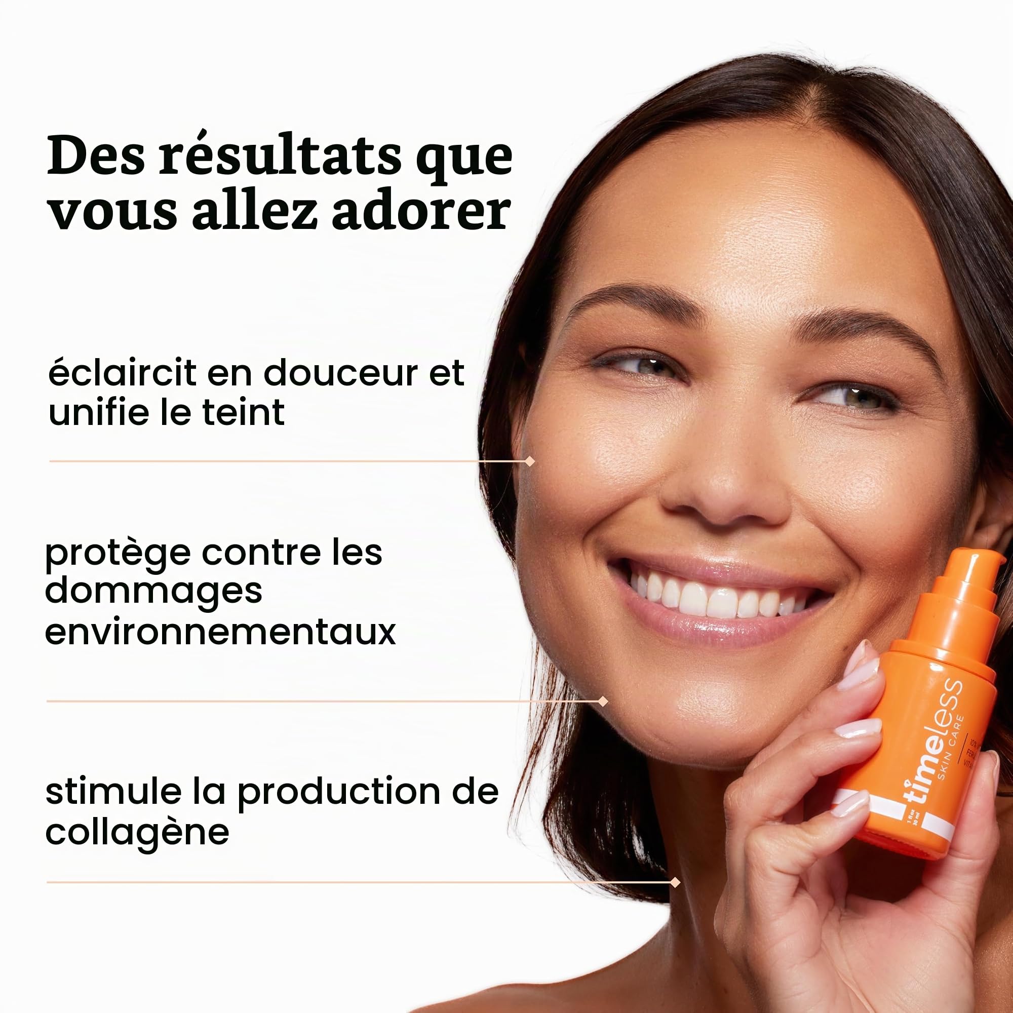 TIMELESS SKIN CARE Sérum à la vitamine C 10% + acide férulique + vitamine E | Pour tous les types de peau | Sérum antioxydant et augmentant la production de collagène | 50 ml