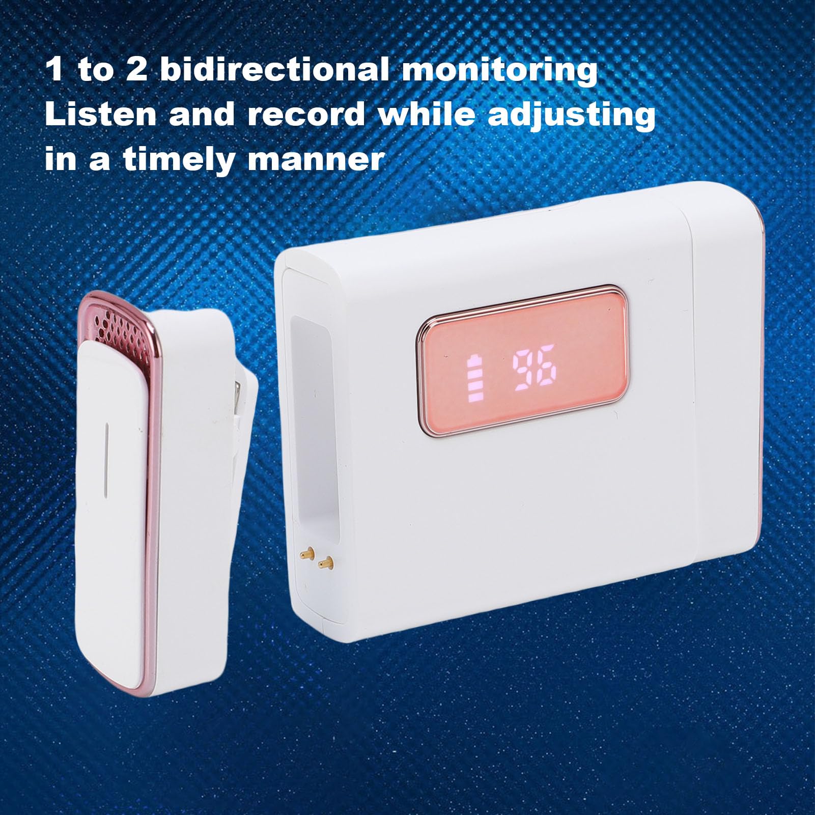 Cocoarm Micrófono Inalámbrico 1 a 2, Micrófono ABS Lavalier 2.4G Alcance de 20 M, Inalámbrico con Clip con Reducción de Ruido con Monitoreo en Tiempo Real para Entrevistas de Vlogging Grabación en