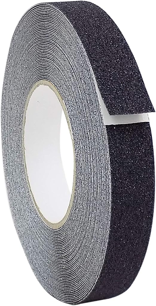 WOD ASTC32 Heavy Duty Anti Slip Tape, Black - 1 inch x 60 ft. Non Skid Treads Weather Proof Indoor/Outdoor Traction Tape for No Slip Stairs