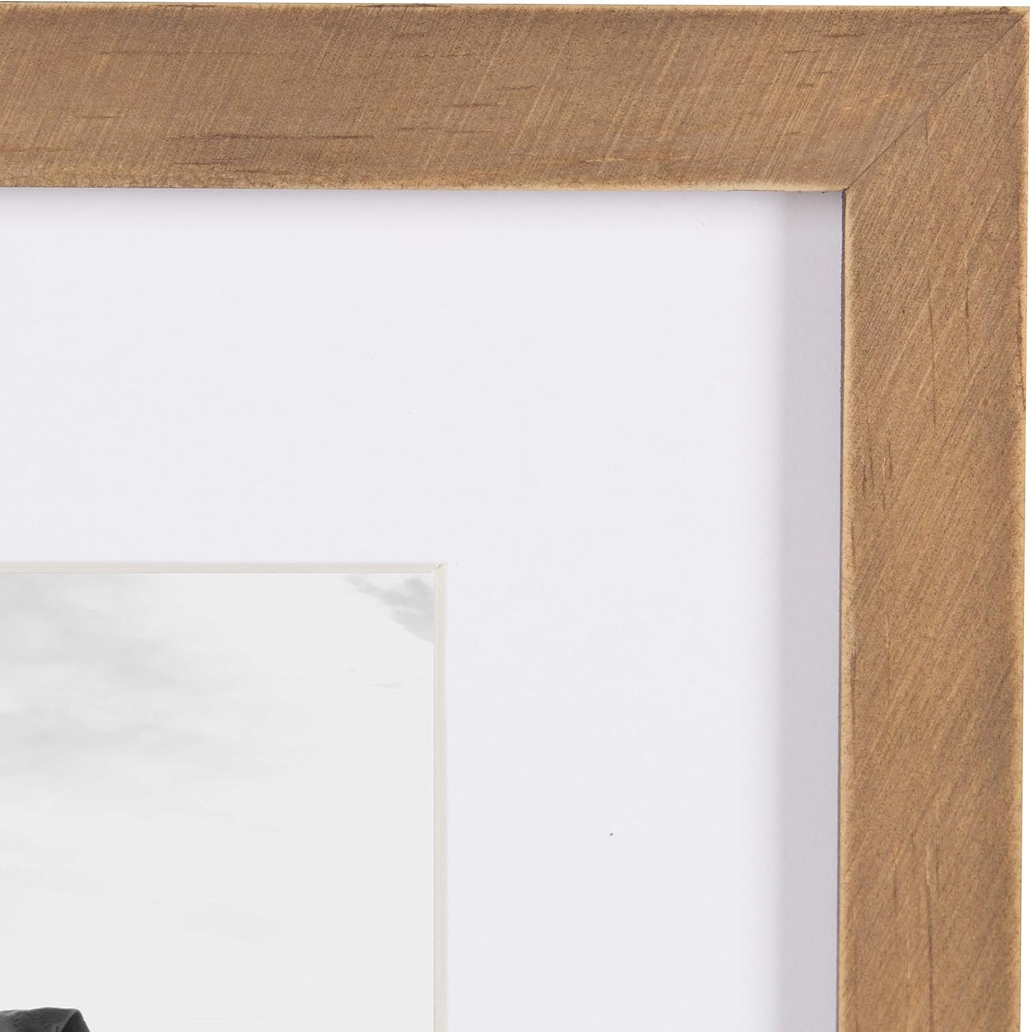 Rustic Brown Wood Gallery Frame Set, 8x10 Matted to 5x7, Pack of 4