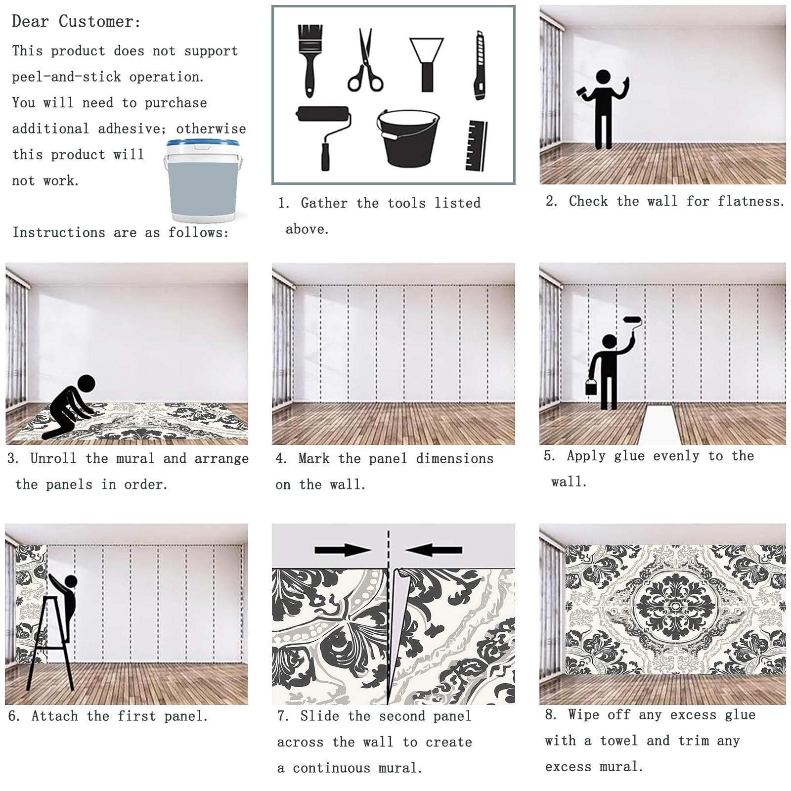 Ściana - mural 350 x 256 cm plakat premium luksusowy monstera liście złote wzory na tkane duże dekoracyjne tapety do pokoju dziecięcego salonu domu ciemnozielony