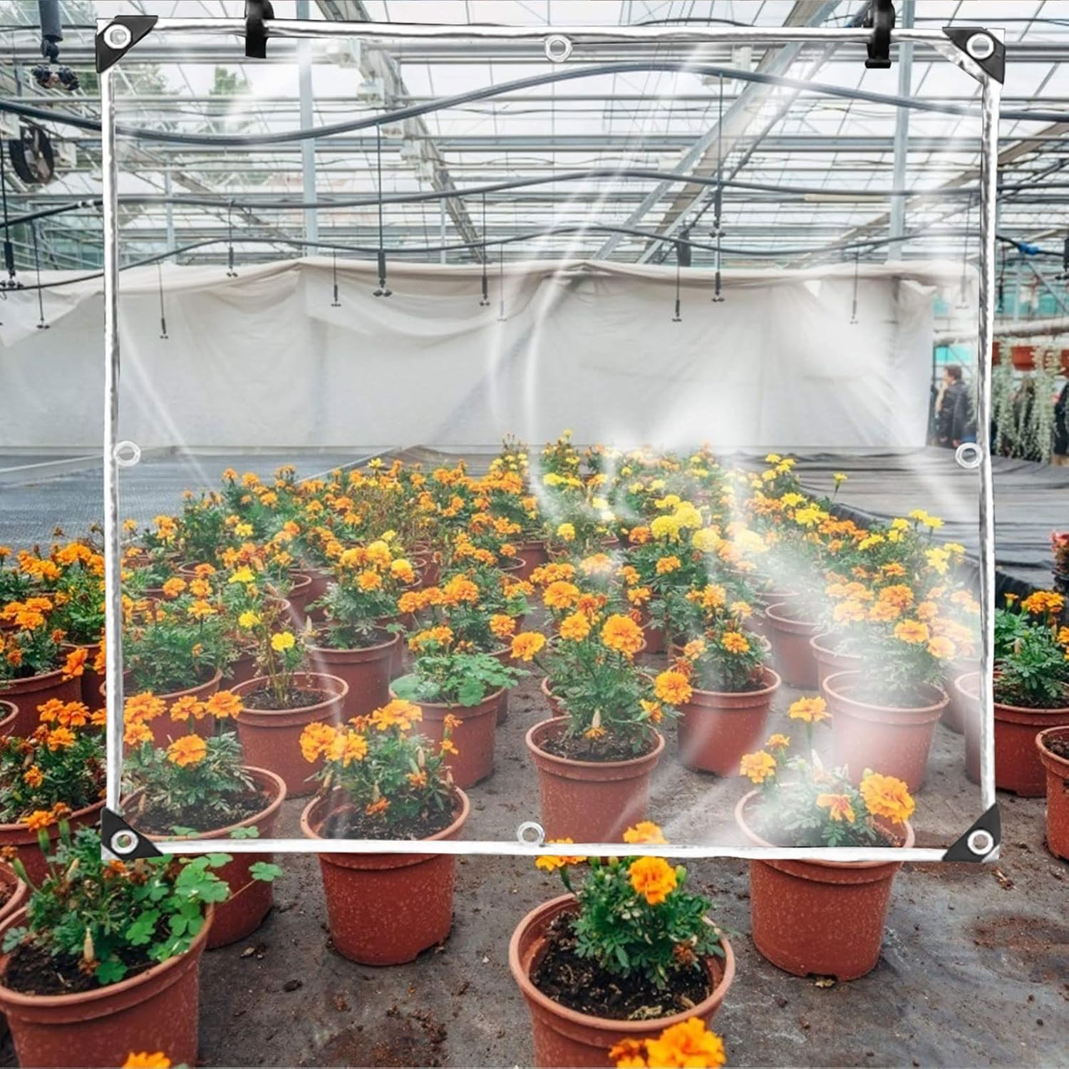 Clear Waterproof Cover Tarp, Heavy Duty PVC Transparent Plastic Tarps with Grommets Dustproof Rainproof Tarpaulin,0.3mm Clear Awning, for Garden Furniture Cars (Size : 1.2x2m)