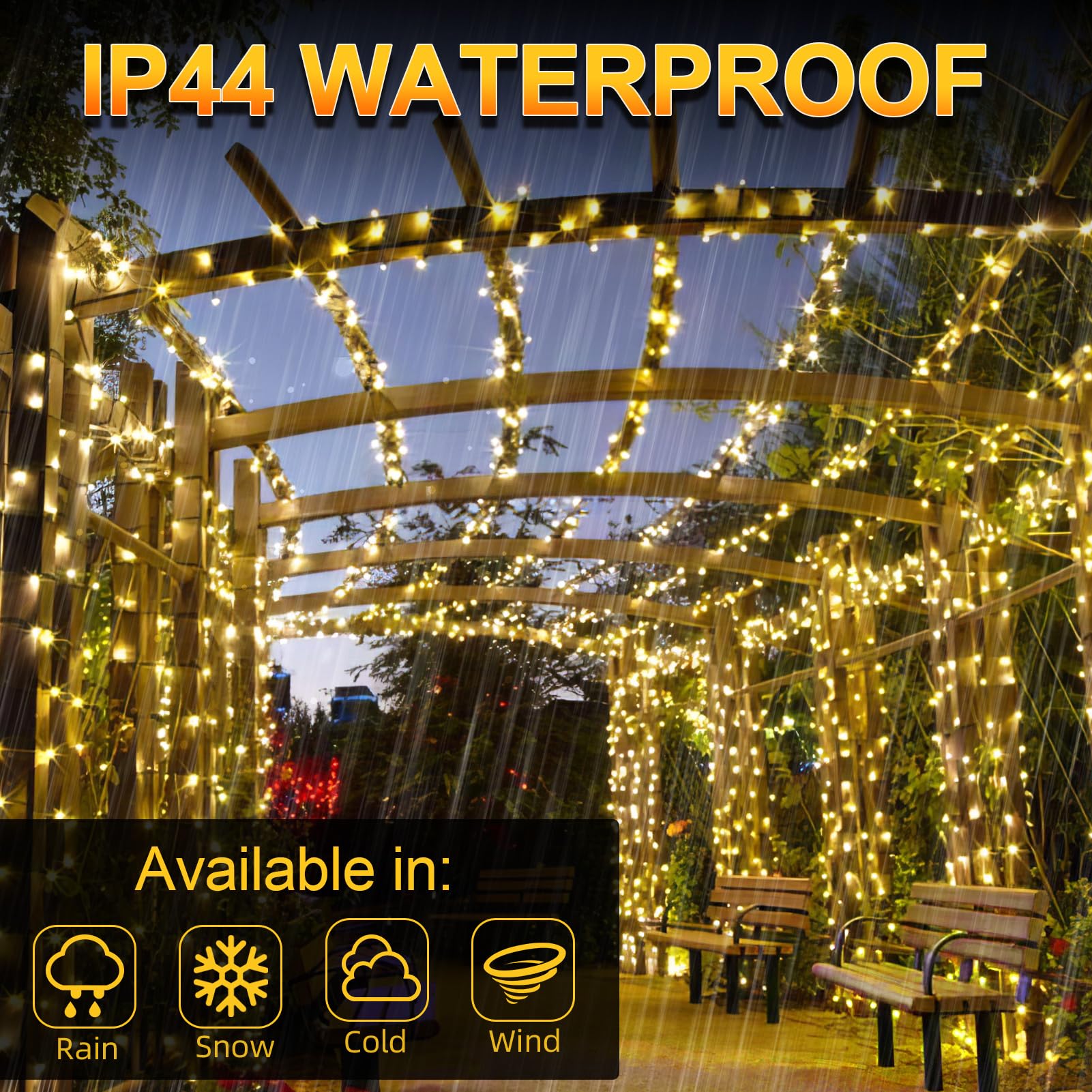 Uping Catena Luminosa Luci Albero di Natale 30M 300 LED Luci di Natale Esterno ed Interno Bianco Caldo Lucine LED Decorative Addobbi Natalizi