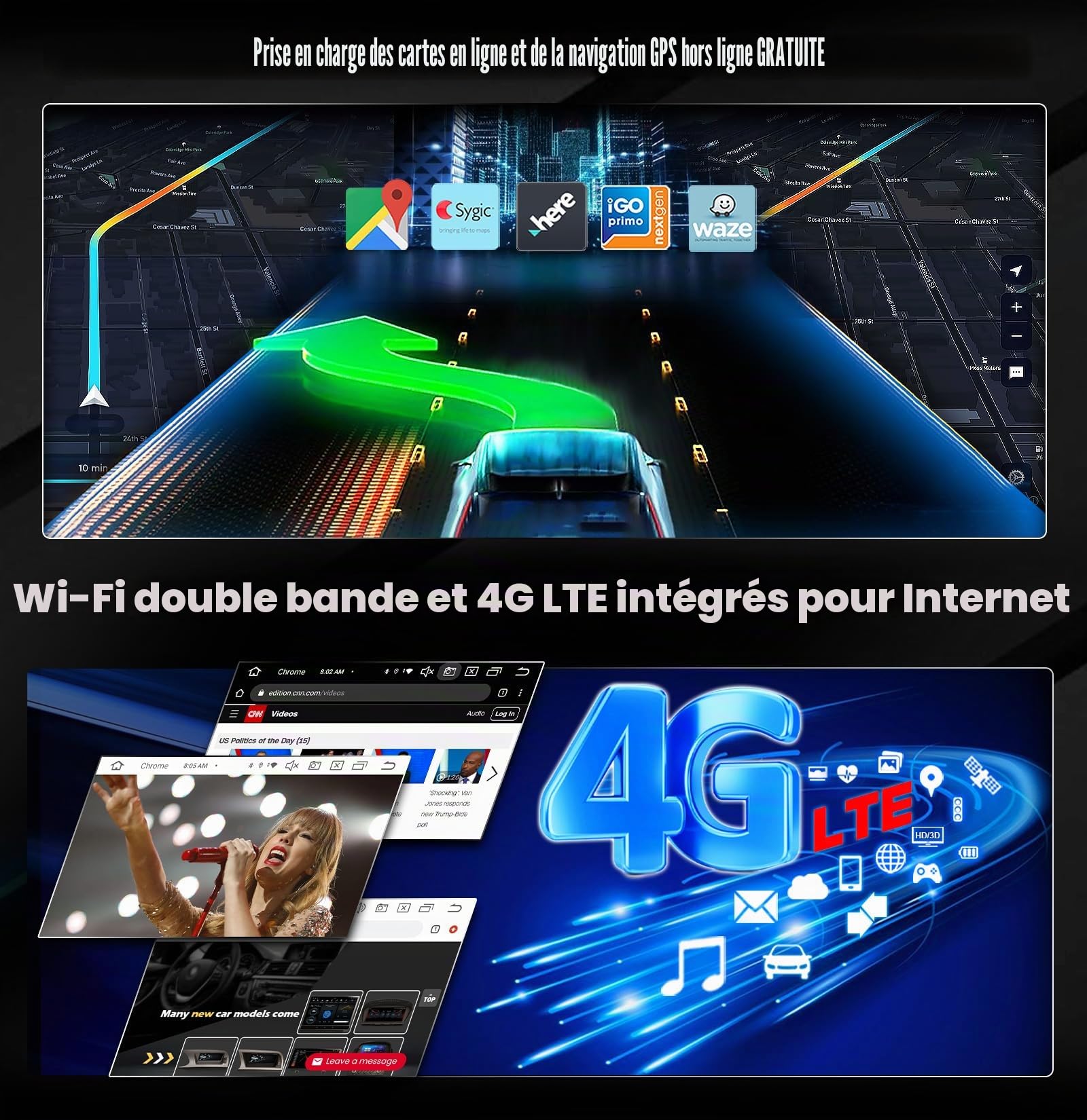 7" Android 16 Autoradio GPS Navigateur pour BMW Série 3 E90 E91 E92 E93 M3 | Carplay Sans fil Android Auto Wifi DSP Canbus SWC Écran tactile Bluetooth 5.1 Canbus DAB+