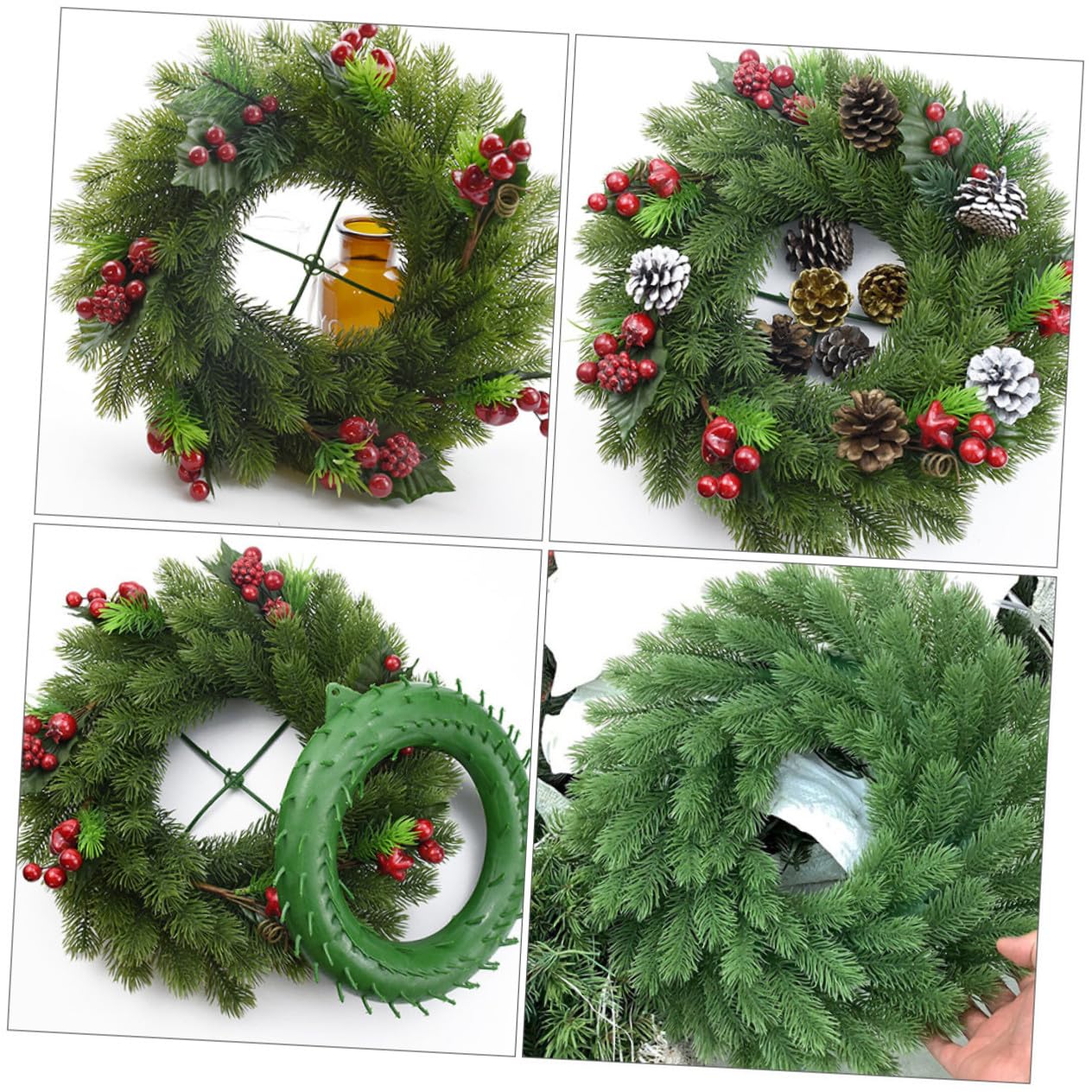 Ciieeo 2 Piezas Guirnalda Navideña DIY Marco Plástico para Manualidades Decorativas Puertas Paredes y Fiestas Hogar Navidad