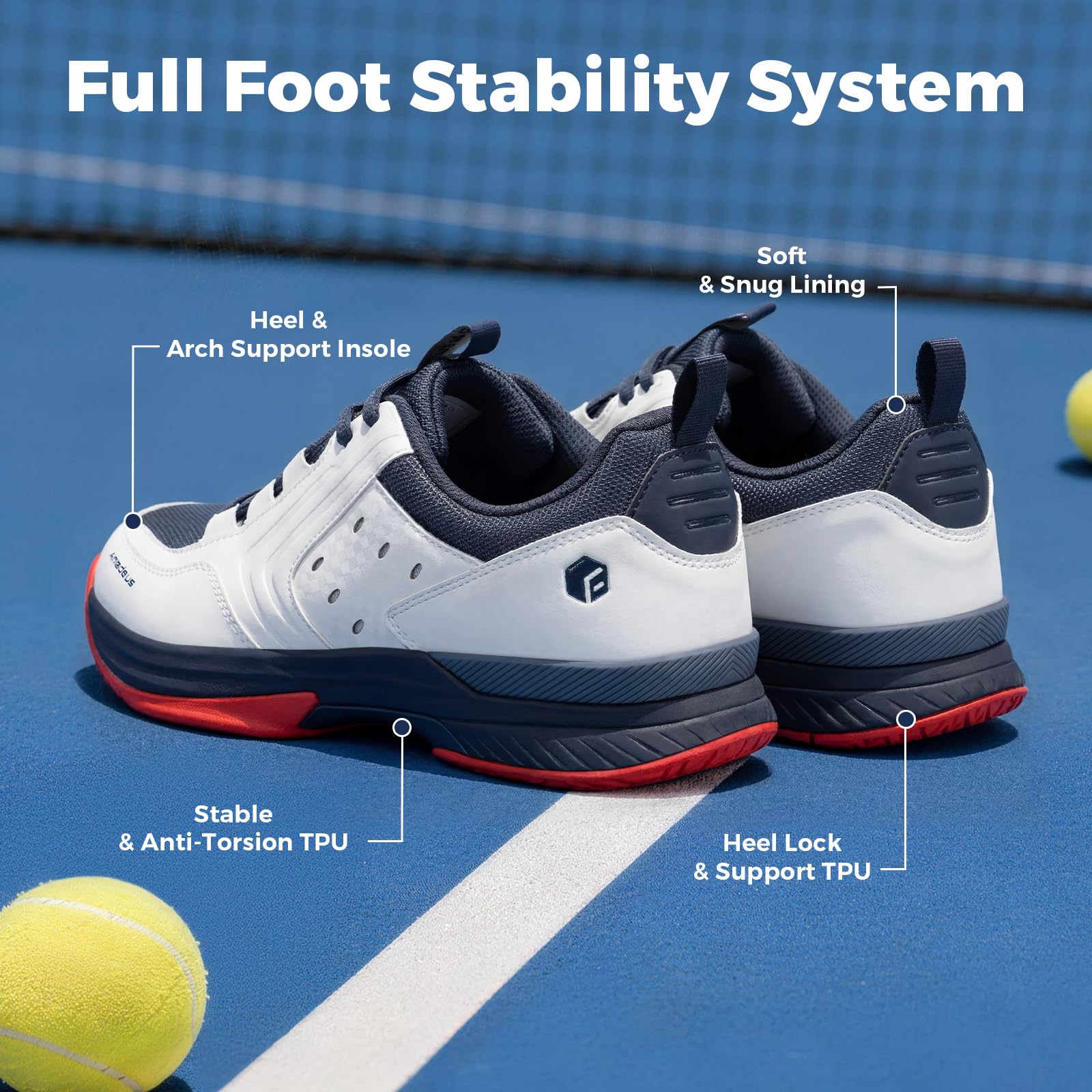 FitVille Tennisschuhe Herren Extra Weit Sportschuhe Atmungsaktiv Badminton Schuhe Bequeme Fitnessschuhe Sneaker Gr.40-50