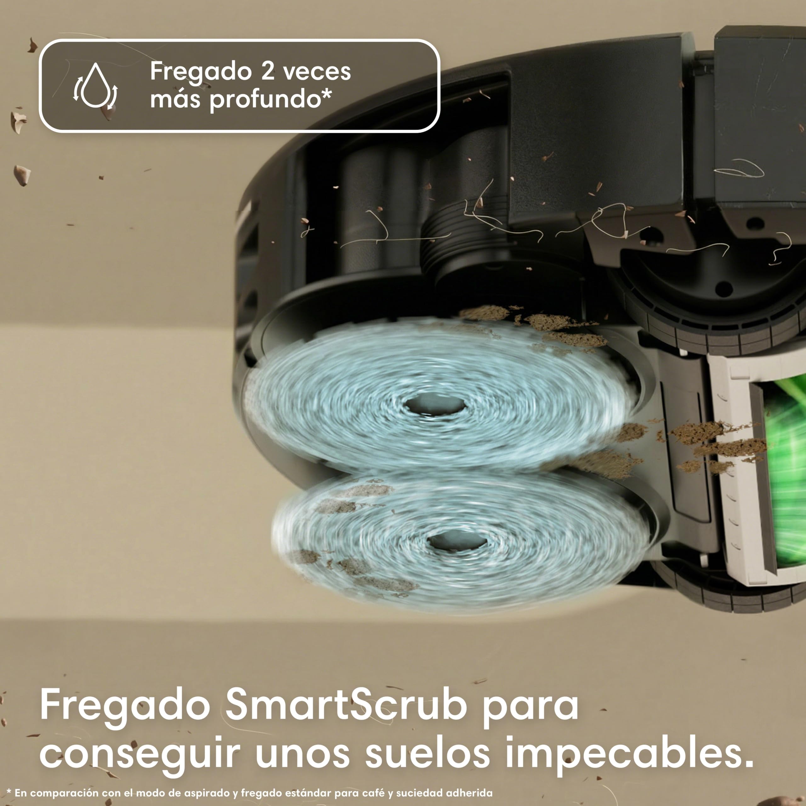 iRobot Roomba Plus 516 Combo Base AutoWash multifunción autolimpiable, 22KPa, Mopas DualClean Elevables y Extensible, Lava 75º, Seca 45º, Clearview LiDAR, Autonomía 90 Días, Accesorios Extra, Negro