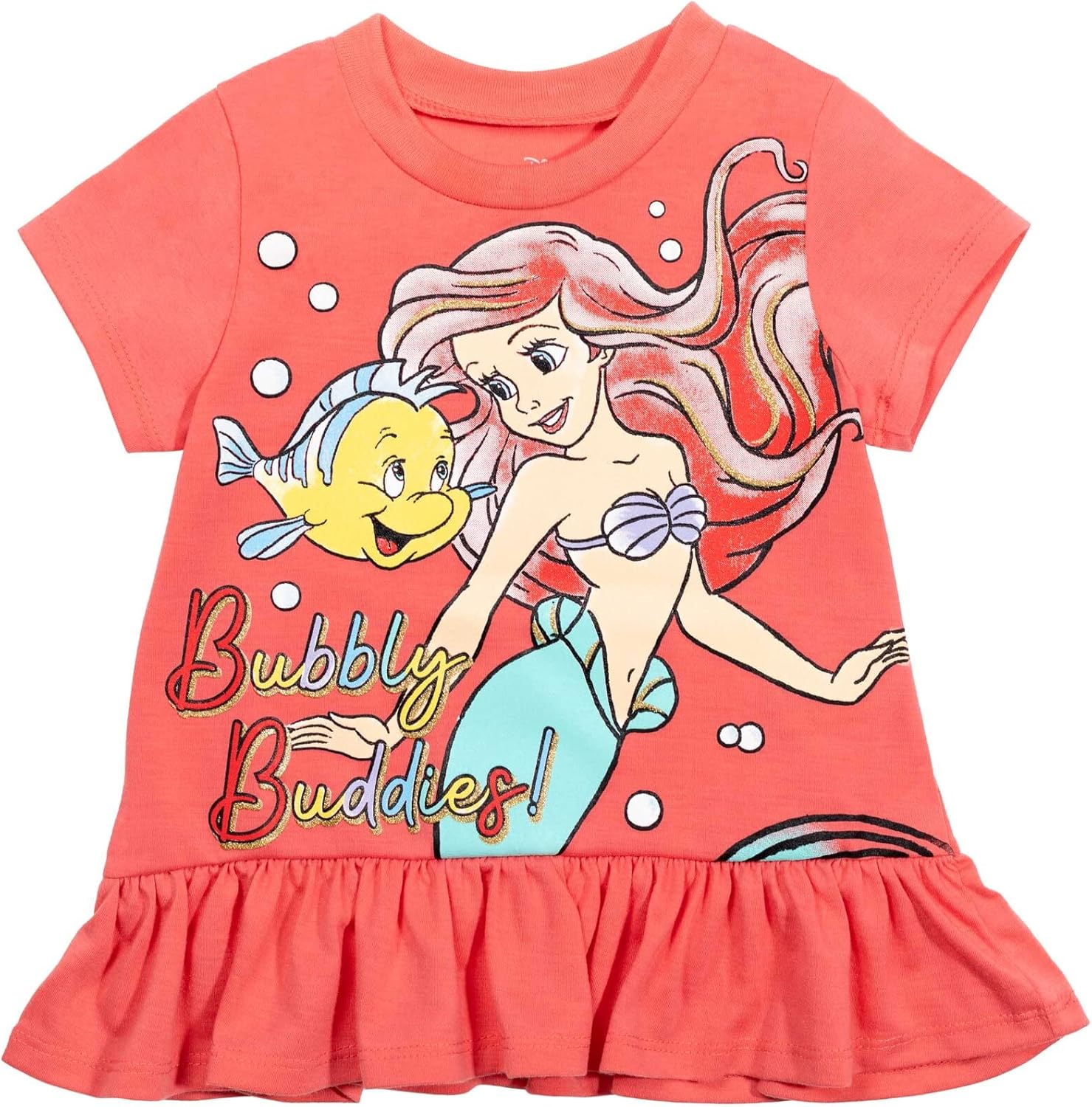 Disney Minnie Mouse Princess Ariel Frozen Little Mermaid T-Shirt Leggings and Scrunchie 3 Piece Outfit Set Infant to Big Kid - Image 3