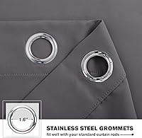 Vista 2 de NICETOWN Cortinas opacas grises para cocina de 30 pulgadas de largo, aislamiento térmico, tratamiento corto de ventana, cortina de baño