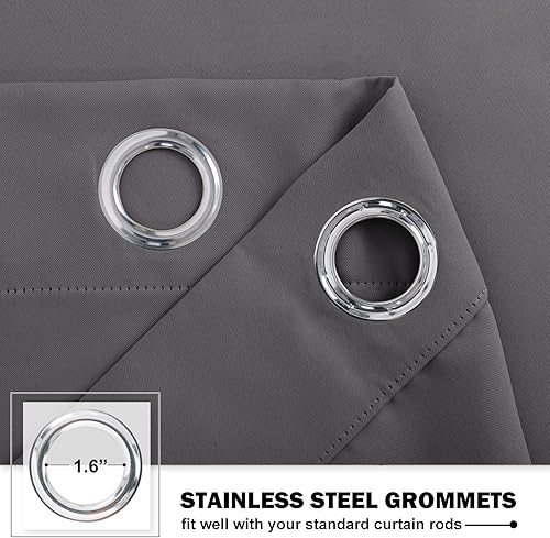 Miniatura 2 de NICETOWN Cortinas opacas cortas de cocina para ventanas, sala de estarsótano, estilo granja, cortinas para oscurecer la habitación, 2 paneles, 34