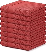 Vista 23 de Homaxy Juego de toallas de cocina y paños de cocina, 12 x 12 y 13 x 28 pulgadas, juego de 8 toallas de cocina 100% algodón, de tejido gofre, súper