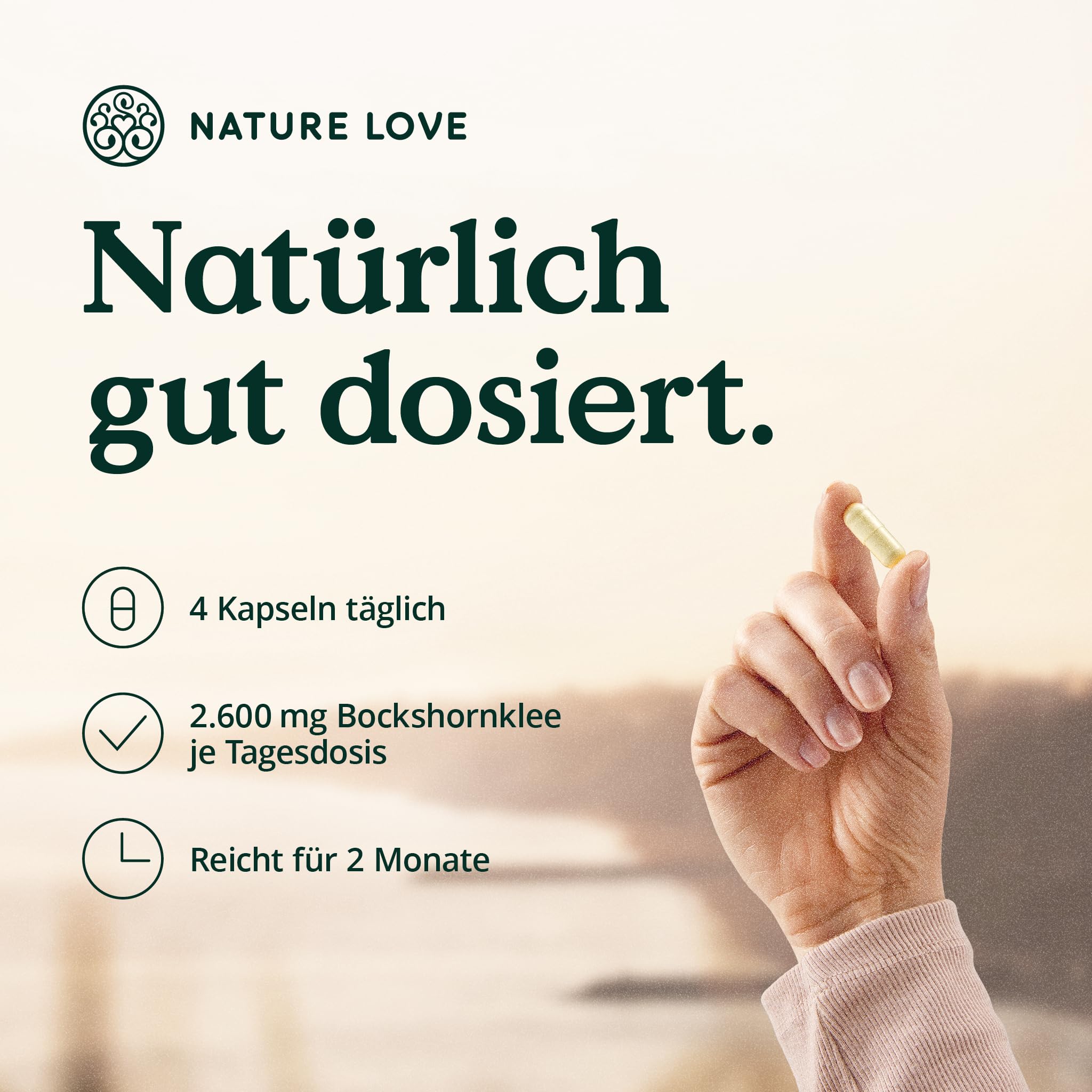 NATURE LOVE® Bio Bockshornklee Kapseln - 240 Stück - Hochdosiert mit 2600mg je Tagesdosis (650mg je Kapsel) - Fenugreek bio zertifiziert - frei von Zusätzen, vegan in Deutschland produziert