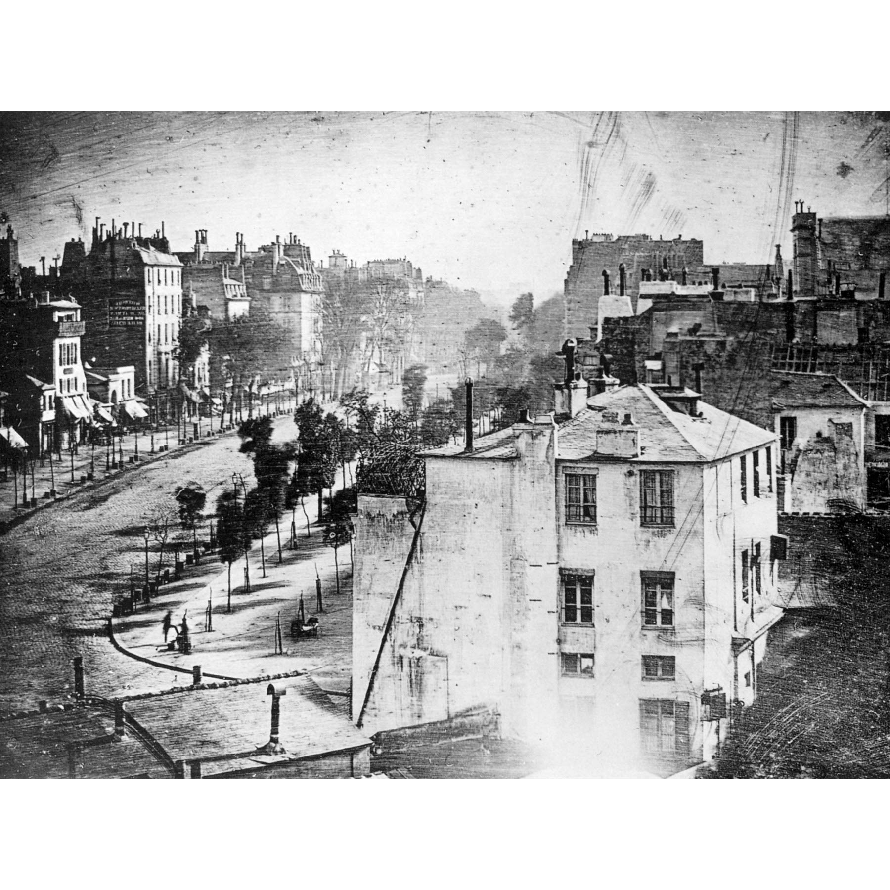Daguerre Boulevard Temple Paris 1838 Early Photo Large Wall Art Poster Print Thick Paper 18X24 Inch
