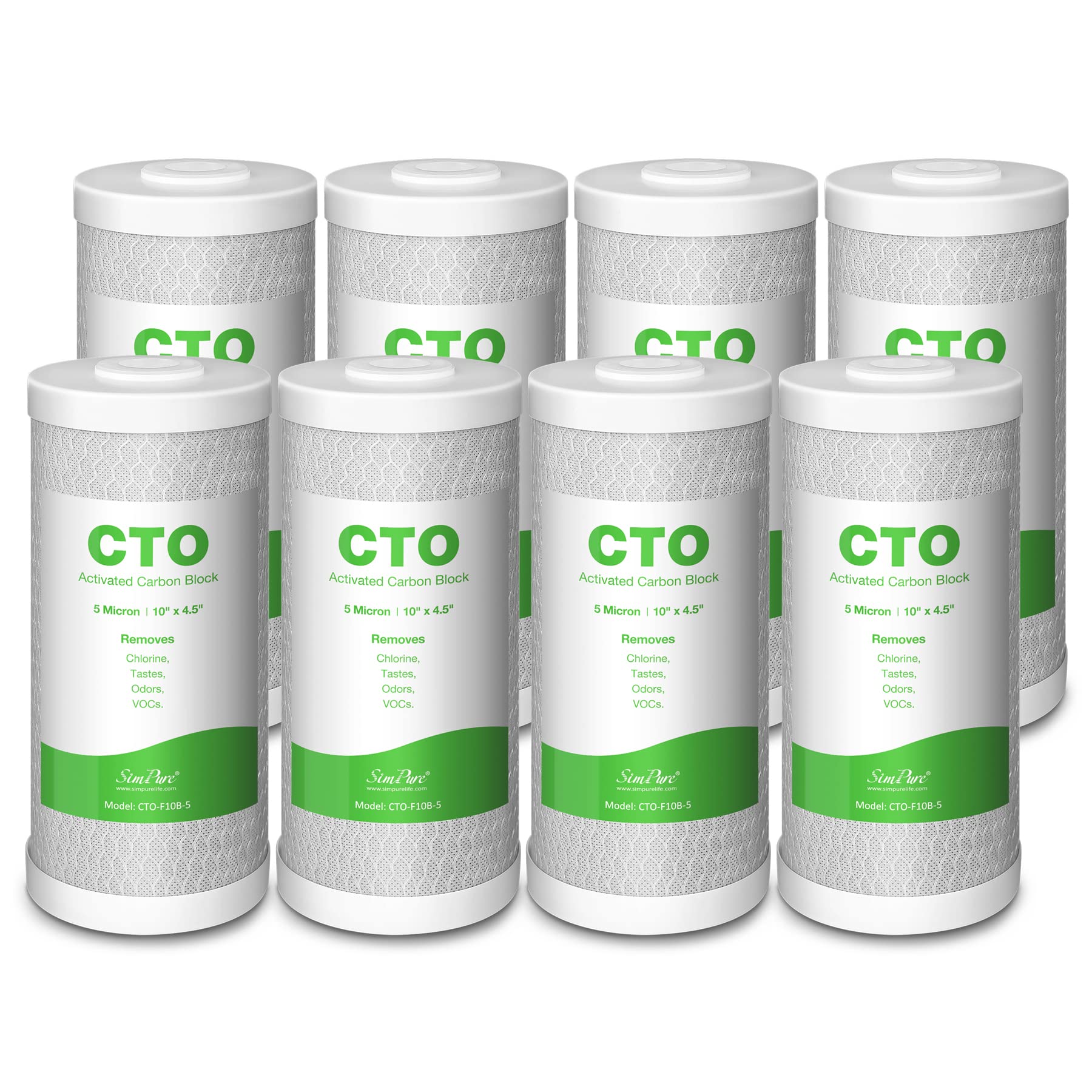 SimPure 5 Micron 10" x 4.5" CTO Carbon Whole House Water Filter Cartridge