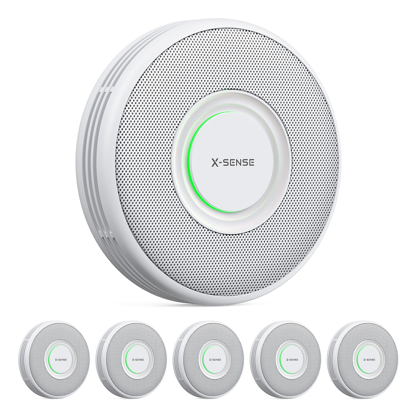 X-Sense Standalone Rauchmelder mit Sprachalarm, XS0B-SN, 6 Stück | Deutsche Sprachansagen mit 17 Standorten; ohne App und SBS50; kein Blinklicht im Standby; große Testtaste
