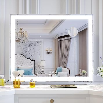 BEAUTME Vanity Mirror with Lights, Smart Touch Control, 50.7x60cm White [Energy Class F]