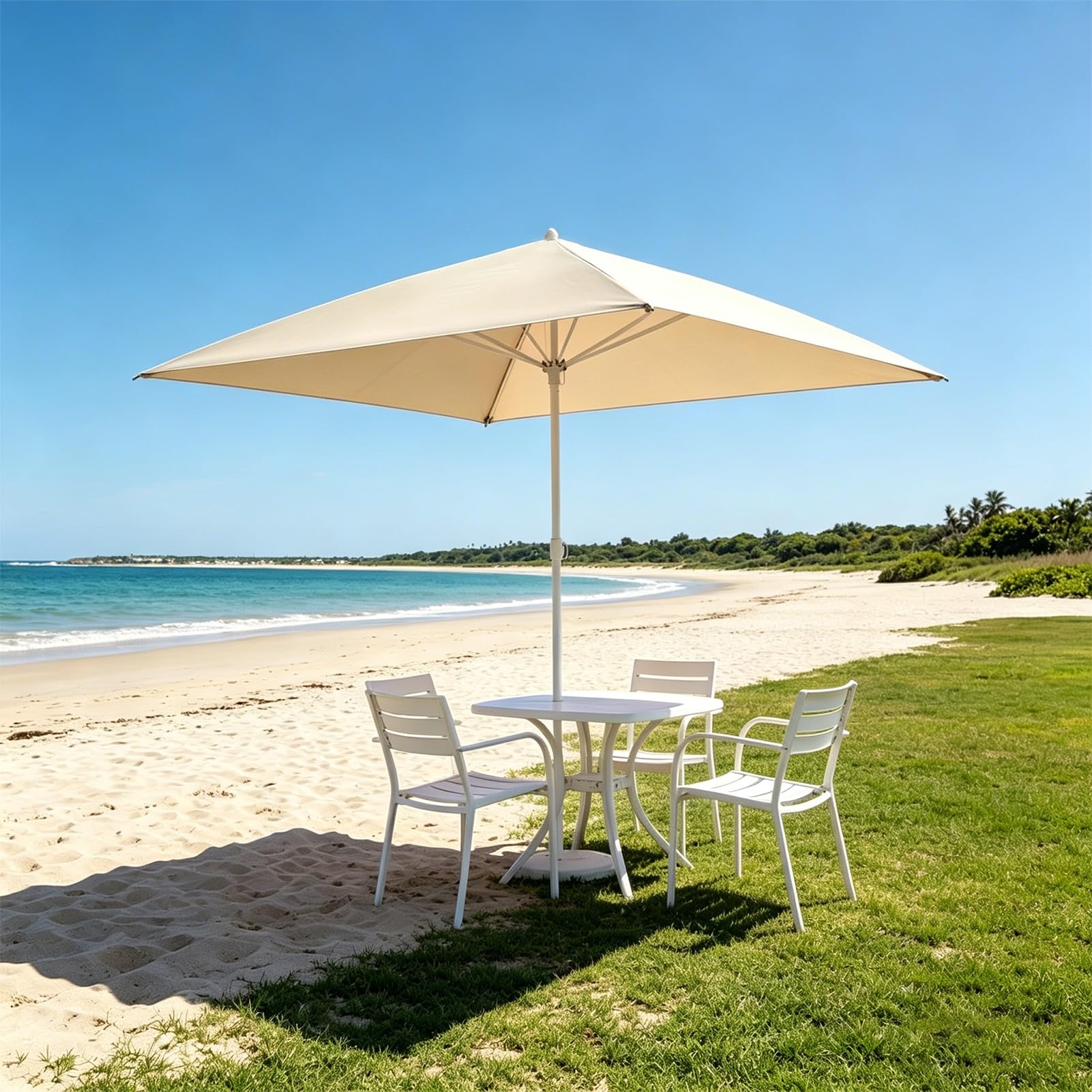 Lekkie Przenośny Parasol Plażowy 120X120 cm, Parasol Ogrodowy z Ochroną Przeciwsłoneczną UPF 50+, Składany Parasol Stołowy na Kemping i Taras