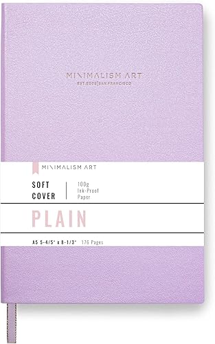 Minimalism Art, Cuaderno Diario de Tapa Blanda Premium, Página en Blanco Lisa, 176 Páginas, Papel Grueso Premium de 100gsm, Marcapáginas de Cinta,