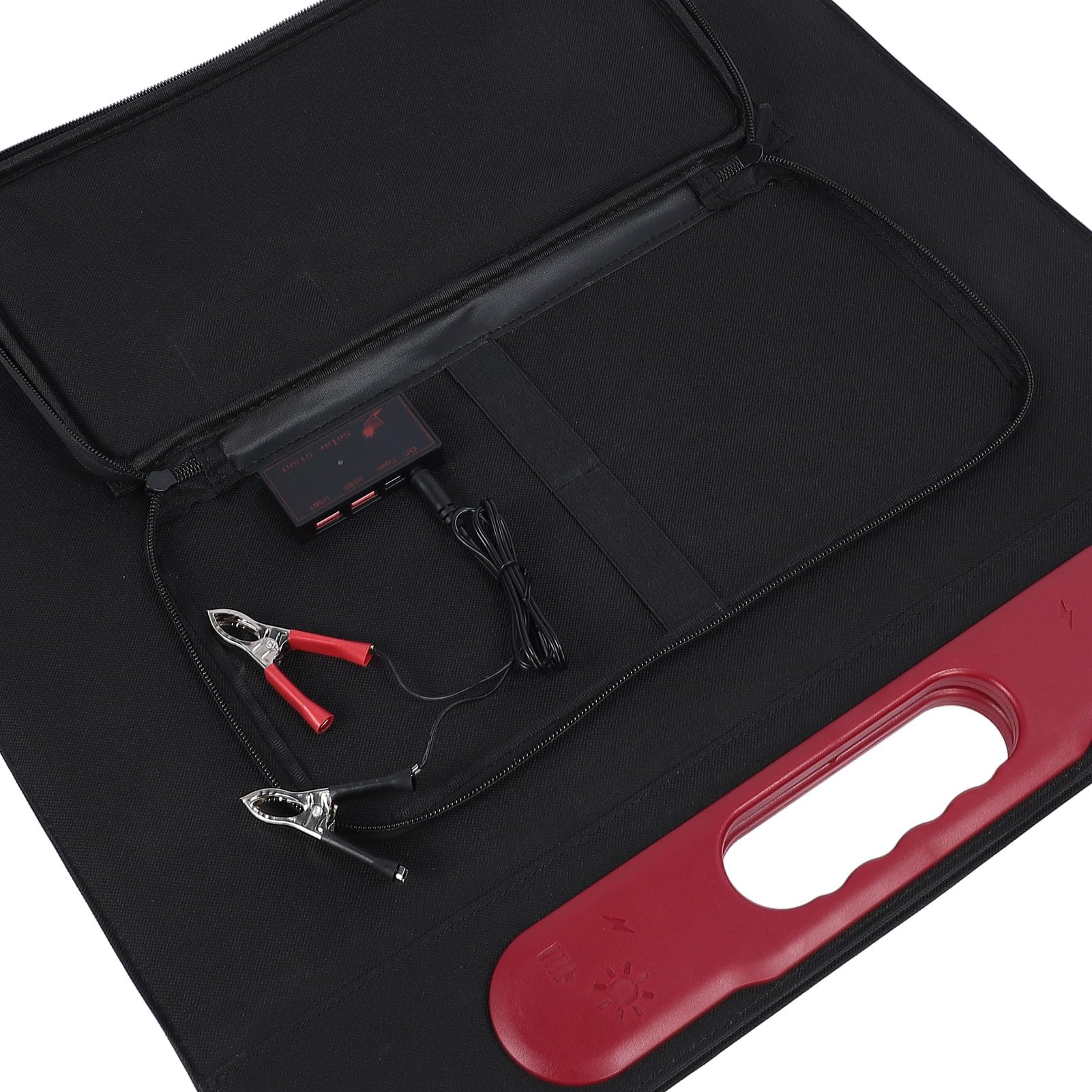 Pannello Solare Portatile da 60 W per Generatore di Centrali Elettriche, Piccola Centrale Elettrica in Silicio Monocristallino Caricatore Solare Pieghevole per Barche Rimorchio