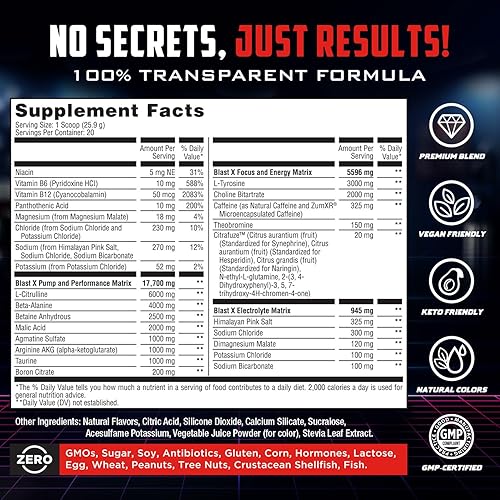 Miniatura 3 de Old School Labs | Blast X Advanced - Polvo de preentrenamiento, refuerzo de energía intensa para hombres y mujeres