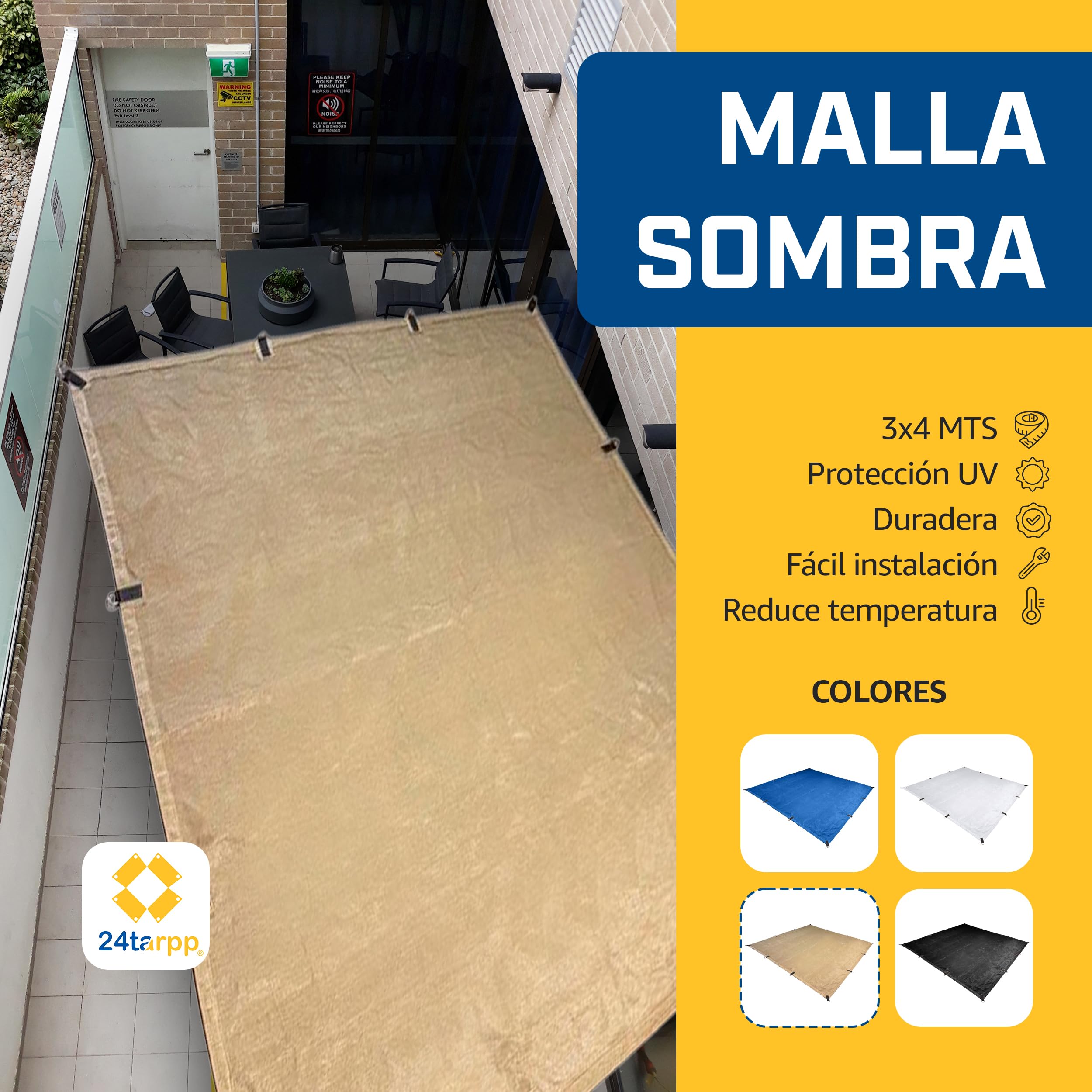 AdirPro Lona De Malla De Punto Resistente, Lona Negra De 10 X 14 Pies