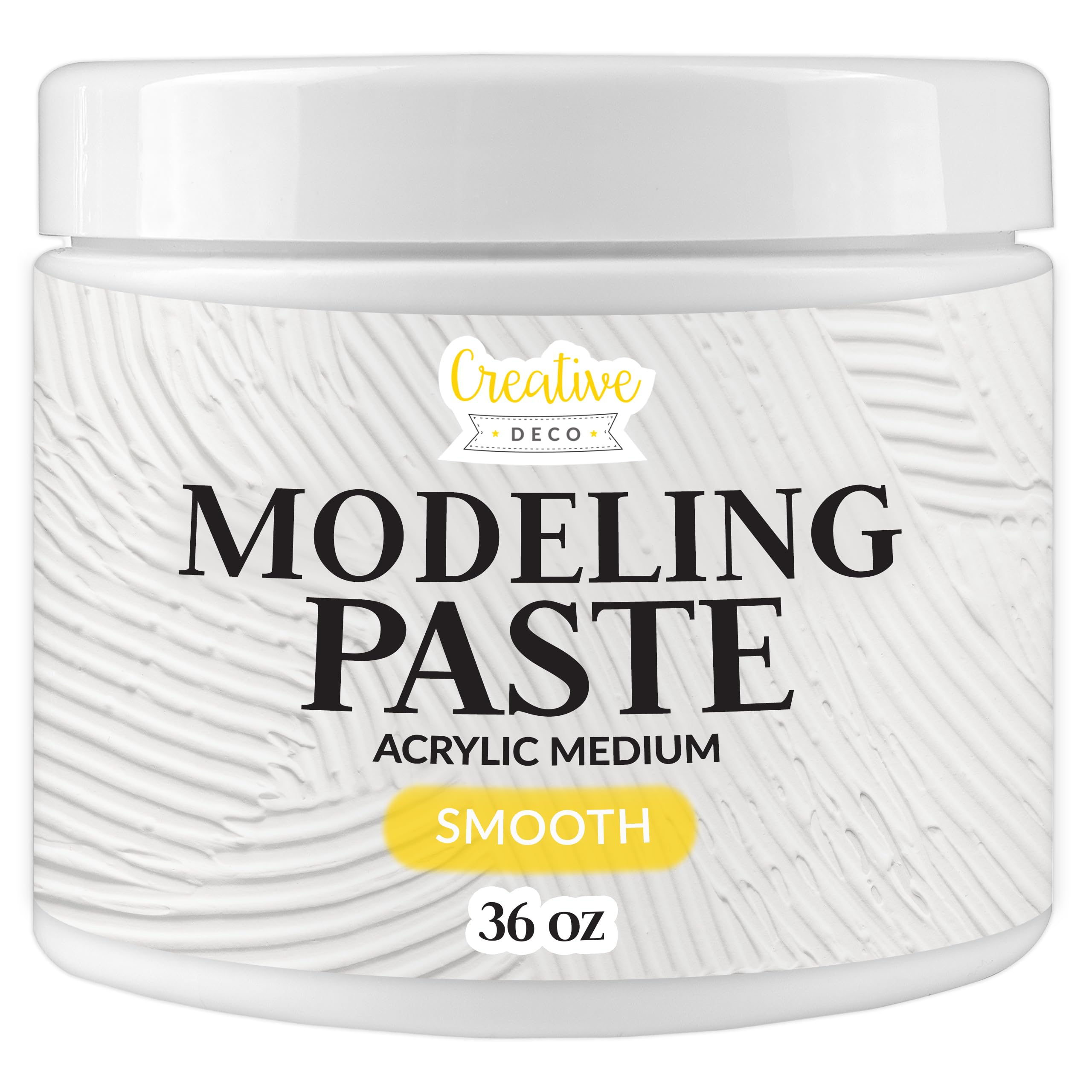 Creative Deco Texture Paste Smooth 1 kg | White Filler for Acrylic Painting | Modelling Paste for Art Projects, Acrylic Paint, DIY, 3D Effects, Textures | Easy to Apply with Palette Knife