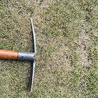 Vista 9 de Juego de 2 palillos de jardín de 19.6 pulgadas, juego de herramientas de azada de mano de 2 puntas, herramienta de jardín con mango de madera