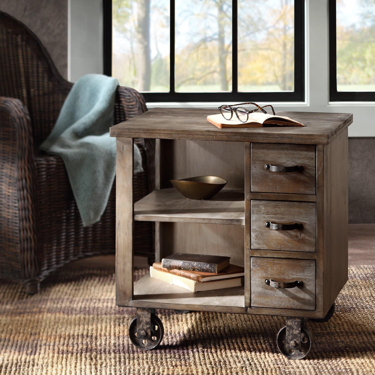 Metro Shop Renate CIRQUE Accent Table on Wheels-Renate CIRQUE Accent Table on Wheels