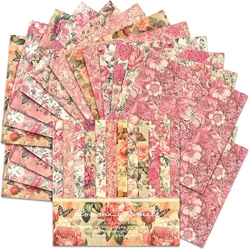 Vista 101 de BLEDS Papel para álbum de recortes, 24 hojas de papel para álbum de recortes de Navidad de 6 x 6 pulgadas, suministros de papel de diario de Navidad