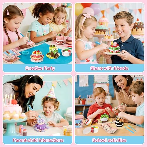 Miniatura 6 de Arcilla seca al aire para niños, kit de arcilla para modelar, 12 cajas modelo de artes mágicas y manualidades para niños con herramientas y