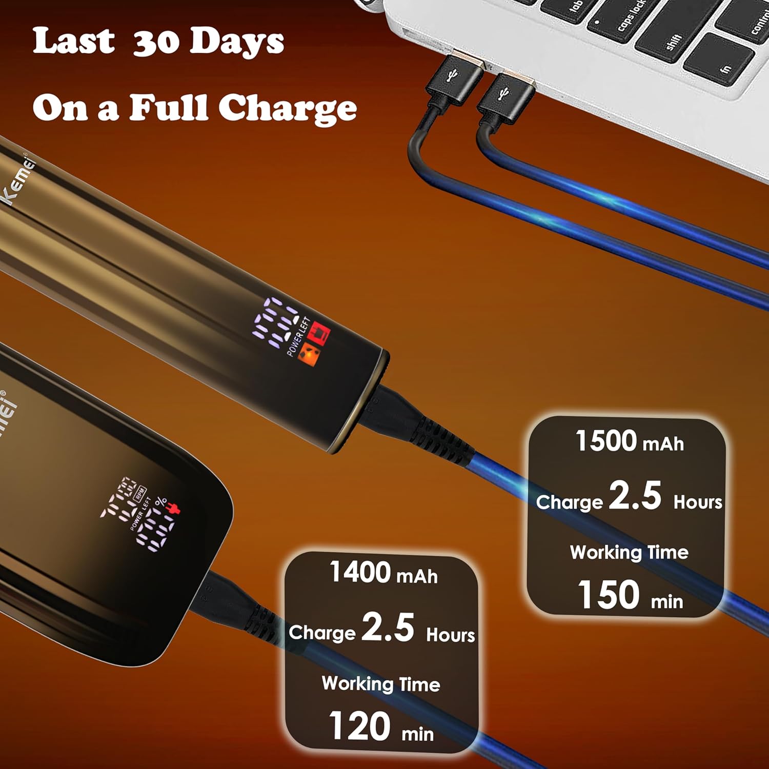 KEMEI Foil Shavers,Bald Head Shaver,Electric Razor for Men,with Hair Trimmer Barber Trimmers Waterproof Cordless - Image 5