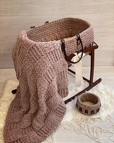 Miniatura 6 de Premium Moses Baby Bassinet Comfortable & Secure Unisex Moses Basket 27.5x13.7x9.84" (Basket&Blanket)