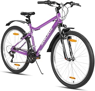 Hiland Mountain Bike Donna 26 Pollici, 18 Marce, Freni V-Brake, Telaio Robusto, Bicicletta MTB da Donna, Verde/Viola/Bianco