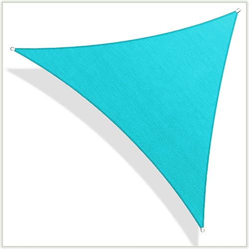 ColourTree CTAPT12 Custom Size Order to Make 13' x 13' x 13' Turquoise Triangle Sun Shade Sail Canopy Mesh Fabric UV Block - Commercial Heavy Duty - 190 GSM - 3 Years Warranty