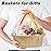 Pro Goleem Small Woven Basket with Gift Bags and Ribbons Durable Baskets for Gifts Empty Small Rope Basket for Storage 12X 8 X 5 Baby Toy Basket with Handles, Khaki