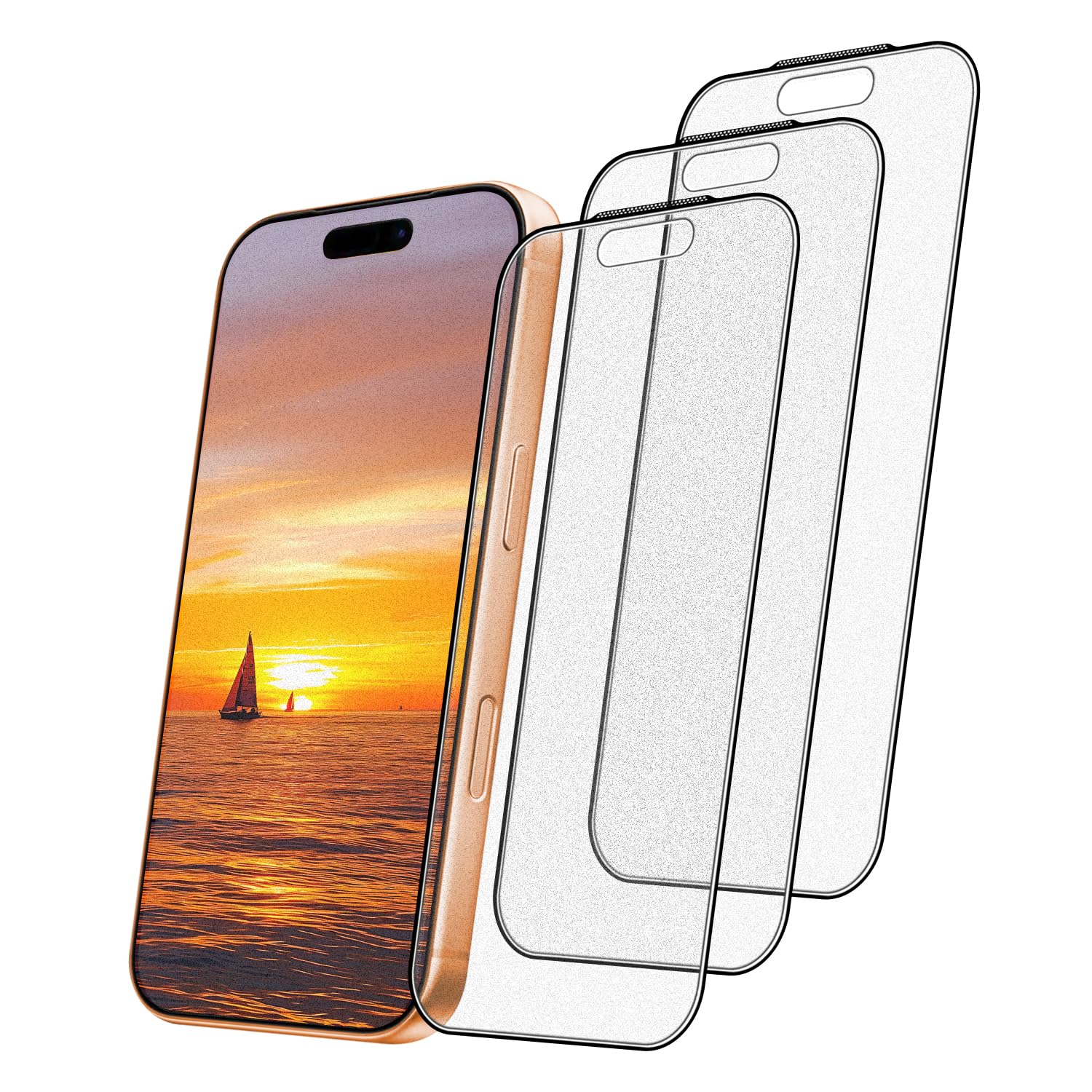 [3 unidades] Protector de pantalla mate para iPhone 17 Pro Max, antiarañazos, antihuellas dactilares, sin burbujas, dureza 9H, ultraresistente, antideslumbramiento, tacto suave, fácil