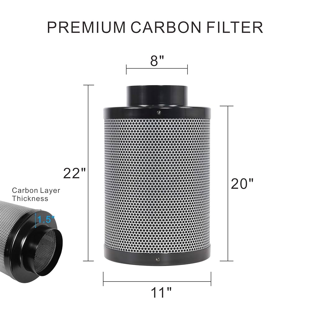 Amazon | CDMALL 8インチ インラインファン カーボンフィルター