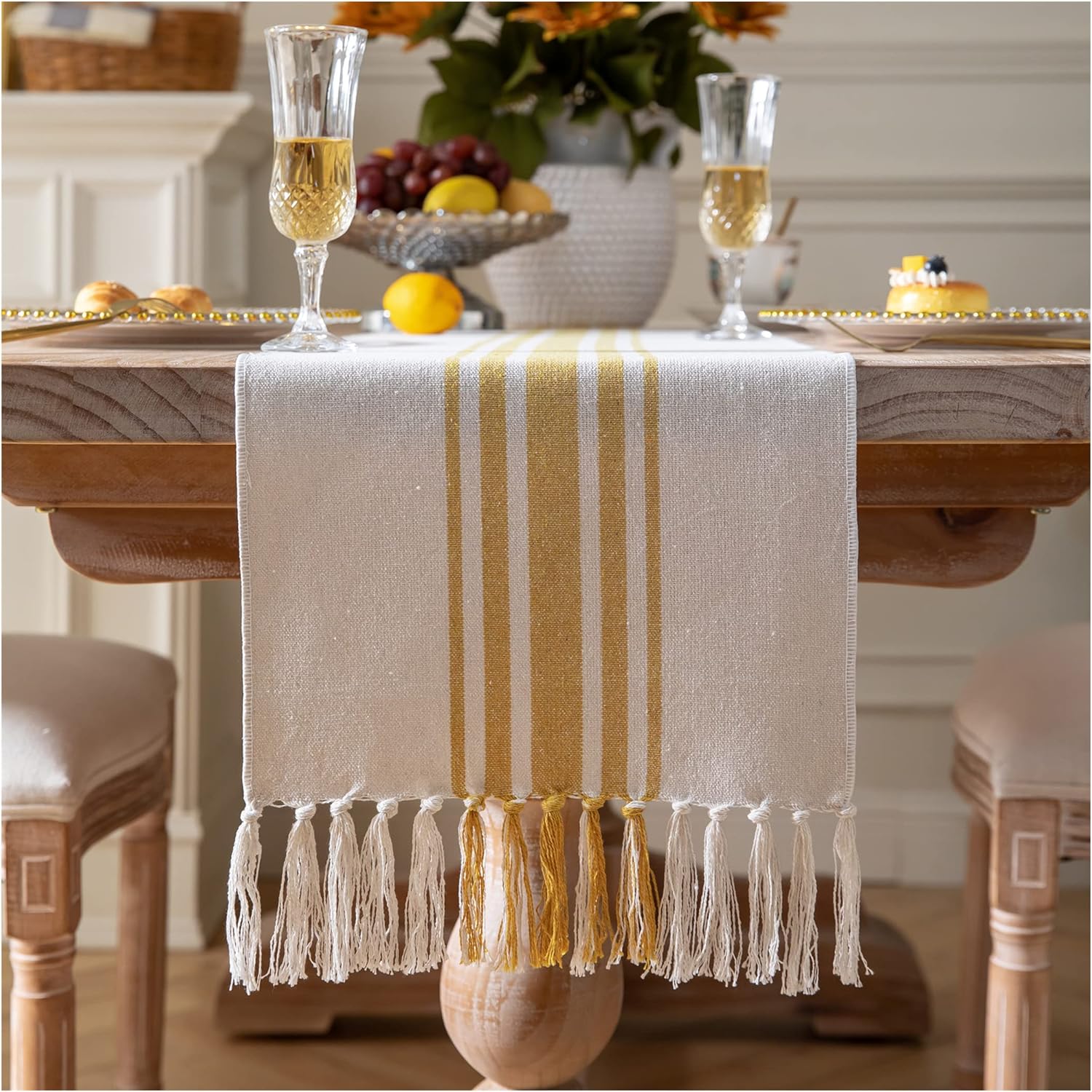 Boho Fall Table Runner for Modern Farmhouse Decor, Dining
