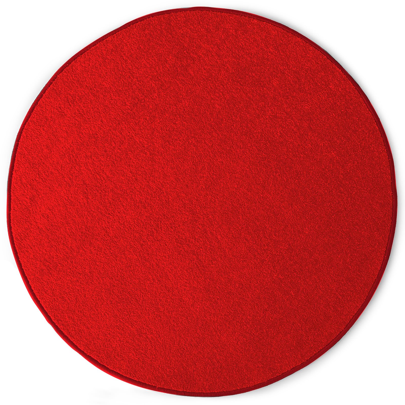 KARAT Alfombra redonda de 100 cm de diámetro, color rojo, moderna alfombra de pelo corto, para habitación infantil, diseño de cocodrilo