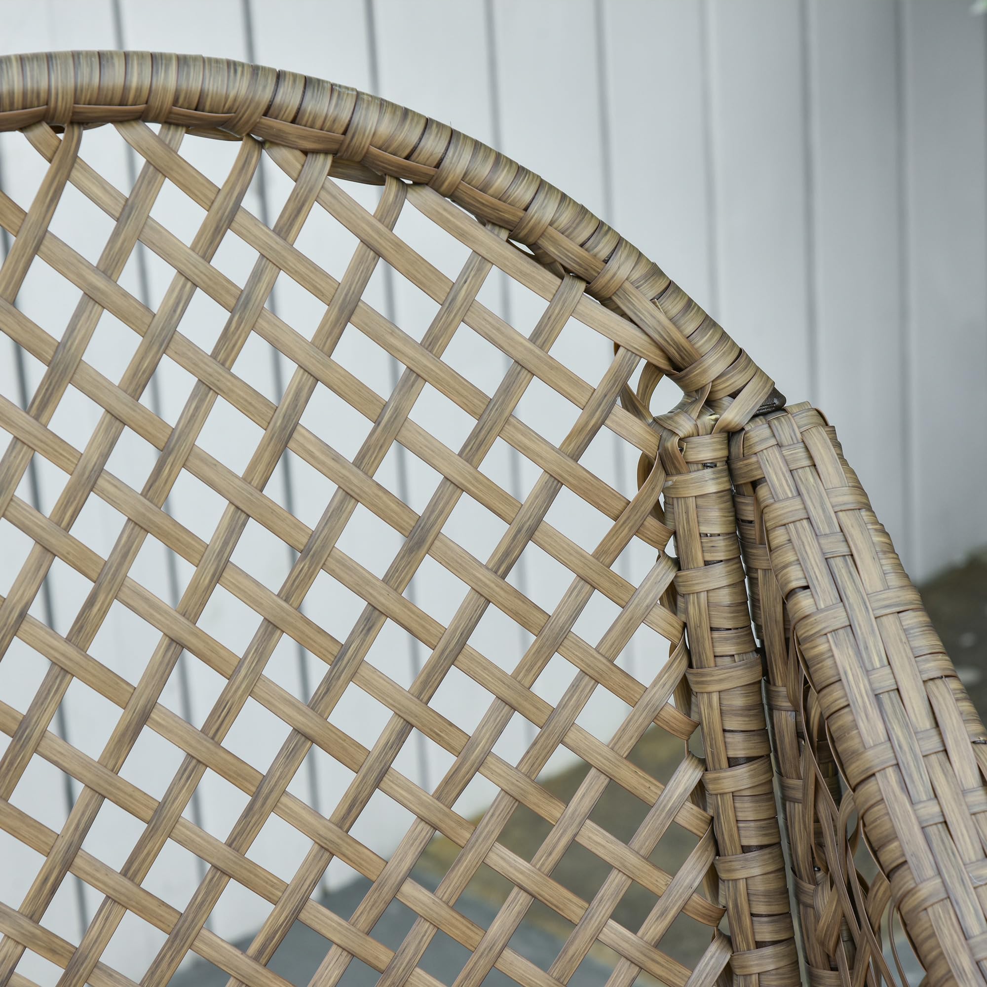 Outsunny Set Mobili da Giardino Rattan PE 2 Poltrone Khaki e Arancione | Divano a 2 Posti, Tavolo, Cuscini