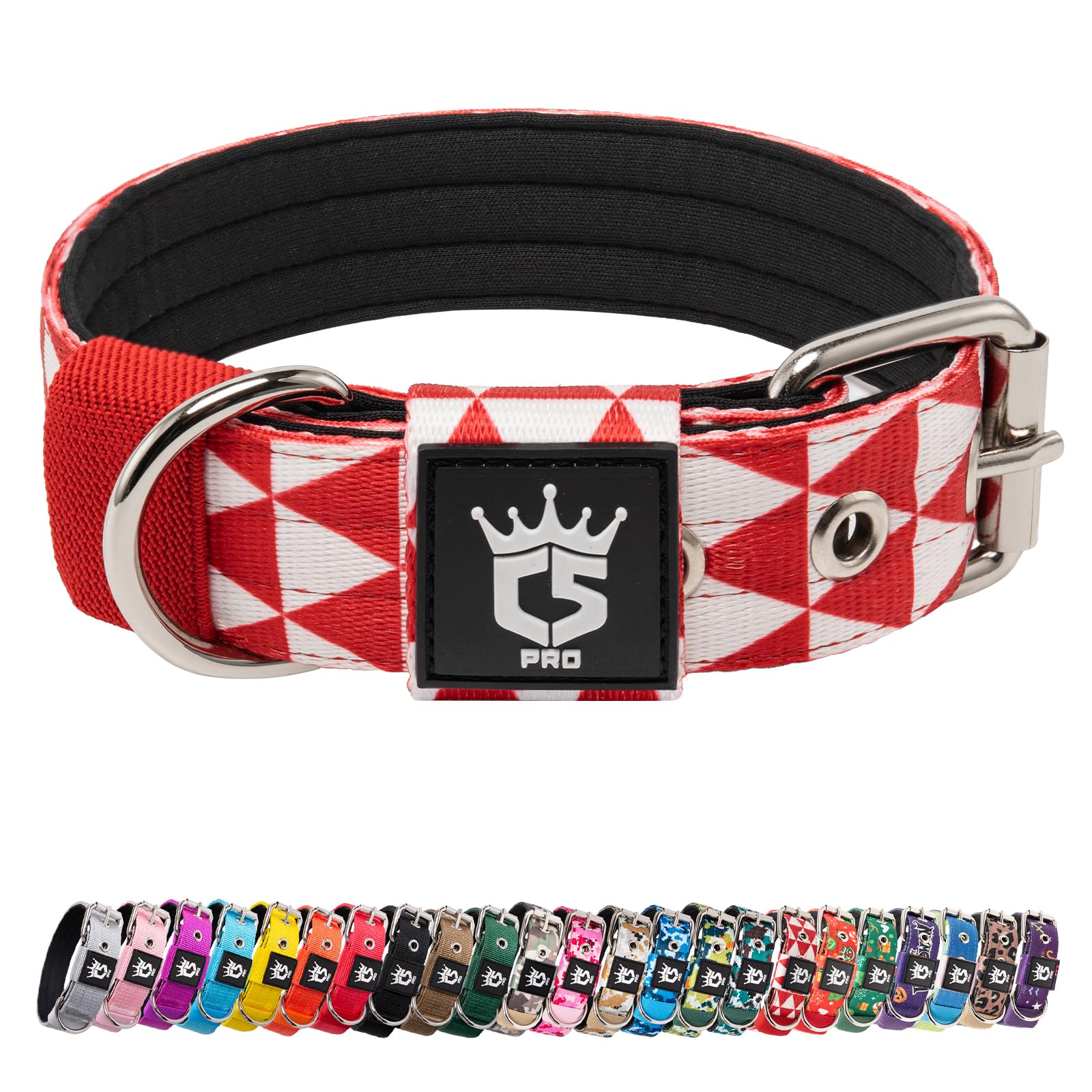 TSPRO Collar Táctico para Perros Ajustable, Collares con Broche de Metal Robusto, de 3,8 cm de Ancho, Duradero y Cómodo para Perros Medianos y Grandes (Camo Rosado M) — view 51