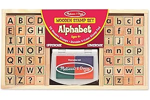 Melissa & Doug Wooden Letter And Number Stamp Set: 56 Letter And Number Stamps